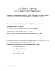 Document preview: Form 470-3748 Iowa Medicaid Enterprise Ambulance Verification of Compliance - Iowa