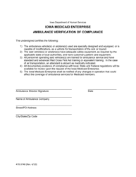 Form 470-3748 Iowa Medicaid Enterprise Ambulance Verification of Compliance - Iowa, Page 2