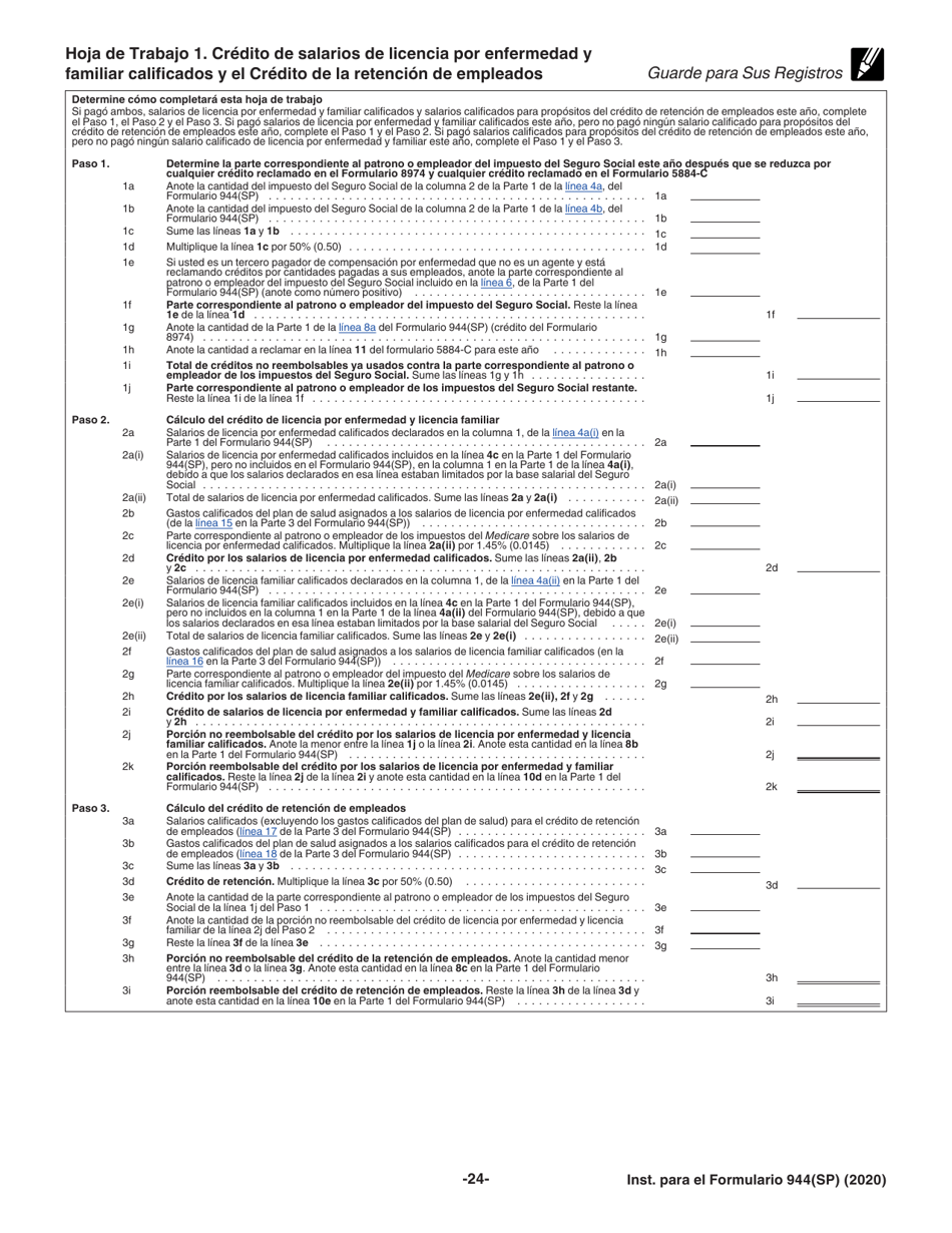 Instrucciones para IRS Formulario 944(SP) Declaracion Federal Anual De Impuestos Del Patrono O Empleador (Spanish), Page 24