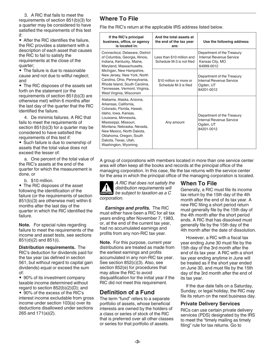Instructions for IRS Form 1120-RIC U.S. Income Tax Return for Regulated Investment Companies, Page 3