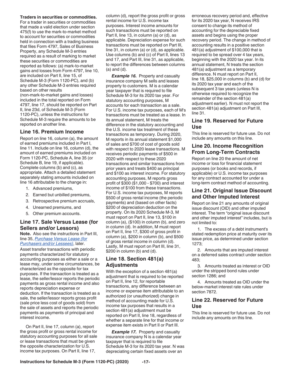 Instructions for IRS Form 1120-PC Schedule M-3 Net Income (Loss) Reconciliation for U.S. Property and Casualty Insurance Companies With Total Assets of $10 Million or More, Page 17