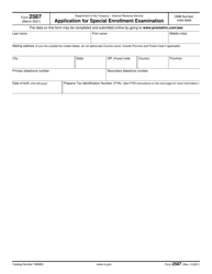 IRS Form 2587 Application for Special Enrollment Examination
