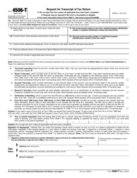 Document preview: IRS Form 4506-T Request for Transcript of Tax Return