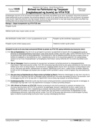 IRS Form 14446 (TL) Virtual Vita/Tce Taxpayer Consent (Tagalog)