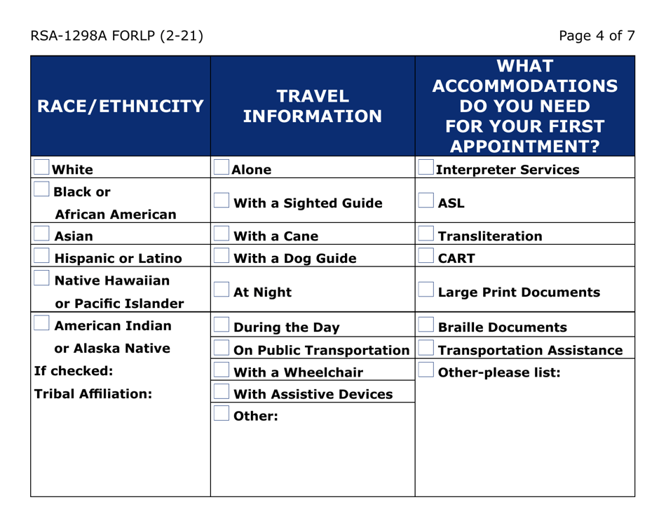 Form RSA-1298A-LP Referral Form (Large Print) - Arizona, Page 4
