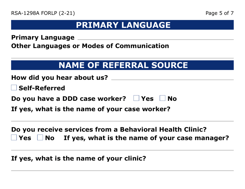 Form RSA-1298A-LP Referral Form (Large Print) - Arizona, Page 5