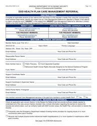 Form DDD-2076A Ddd Health Plan Care Management Referral - Arizona