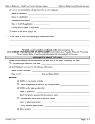Form AD880 Declaration of Birth Parent - Agency and Independent Adoptions Program - California, Page 2