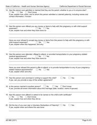 Form AD880 Declaration of Birth Parent - Agency and Independent Adoptions Program - California, Page 6