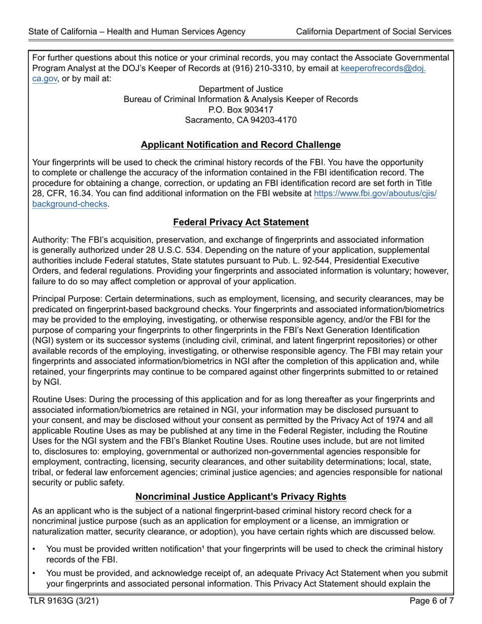 Form TLR9163G Trustline Registry Application - California, Page 6