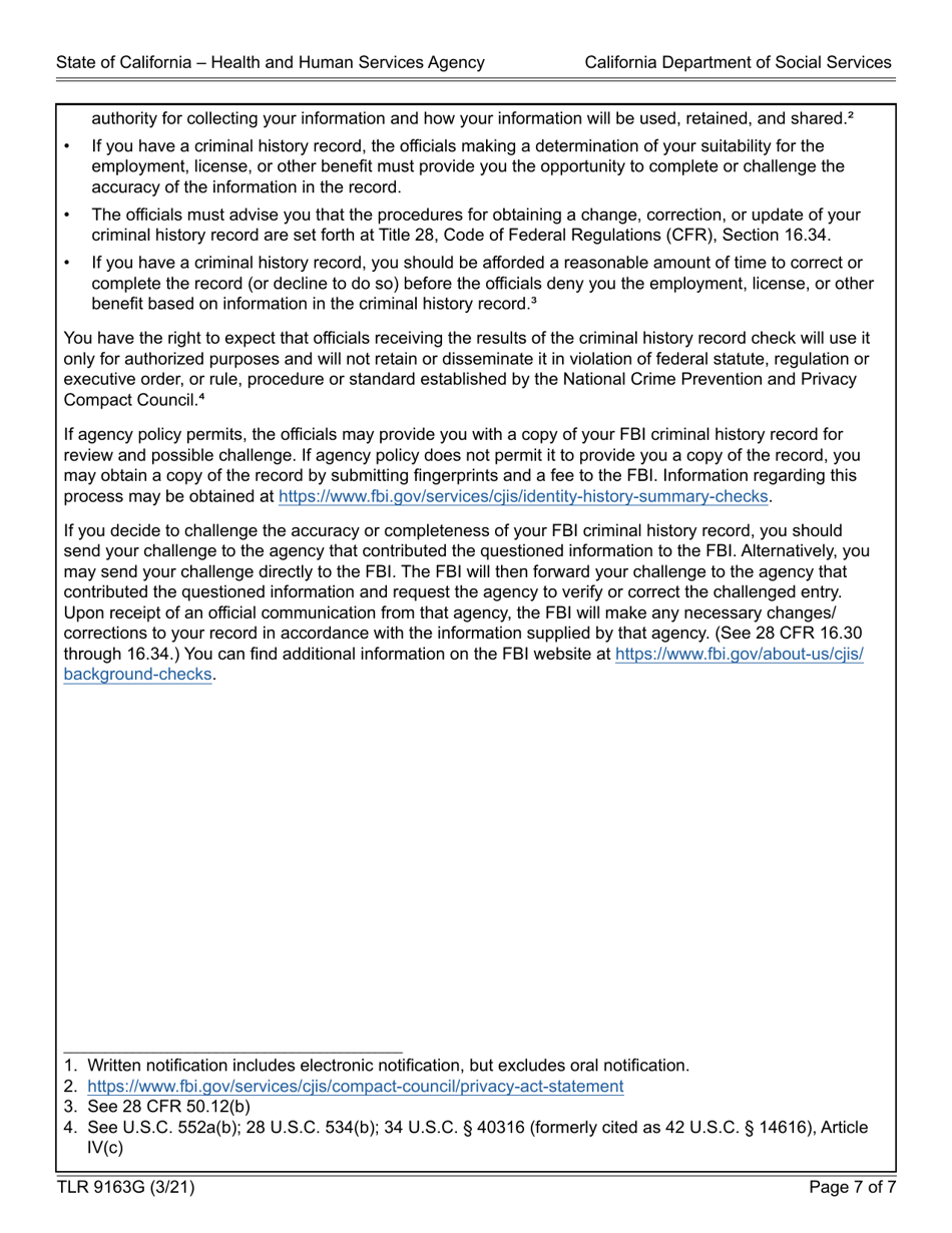 Form TLR9163G Trustline Registry Application - California, Page 7