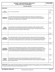 DD Form 2934 National Language Service Corps (Nlsc) Global Skills Self-assessment, Page 4