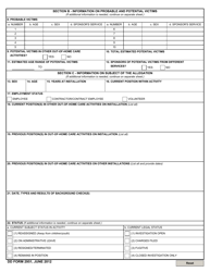 DD Form 2951 Initial Report of Suspected Child Sexual Abuse in DoD Operated or Sponsored out-Of-Home Care Activities, Page 2