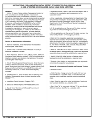 DD Form 2951 Initial Report of Suspected Child Sexual Abuse in DoD Operated or Sponsored out-Of-Home Care Activities, Page 3