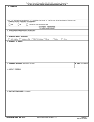 DD Form 2985 DoD Sexual Assault Prevention and Response Office (Sapro) Request for Sapro&#039;s Assistance, Page 2