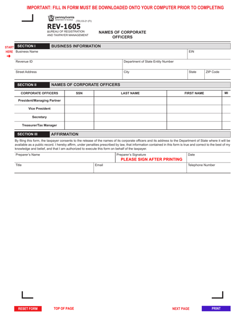 Form REV-1065  Printable Pdf