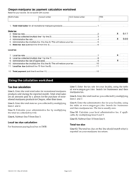Instructions for Form OR-MT-V, 150-610-172 Oregon Marijuana Tax Monthly Payment Voucher - Oregon, Page 2