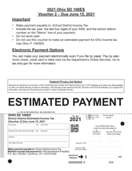 Form SD100ES School District Estimated Income Tax Voucher - Ohio, Page 2