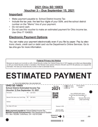 Form SD100ES School District Estimated Income Tax Voucher - Ohio, Page 3