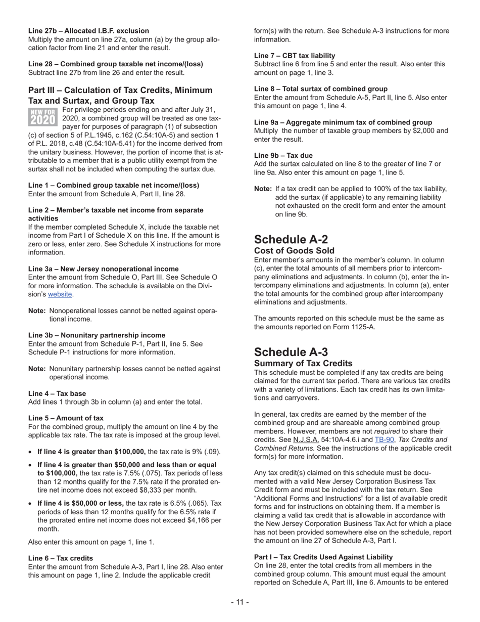Instructions for Form CBT-100U New Jersey Corporation Business Tax Unitary Return - New Jersey, Page 12