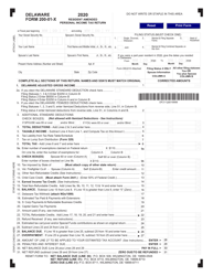 Form 200-01-X &quot;Resident Amended Personal Income Tax Return&quot; - Delaware, 2020