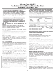 Instructions for Form 200-02-X Non-resident Amended Personal Income Tax Return - Delaware, Page 4