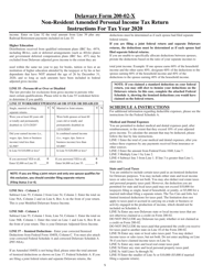 Instructions for Form 200-02-X Non-resident Amended Personal Income Tax Return - Delaware, Page 5