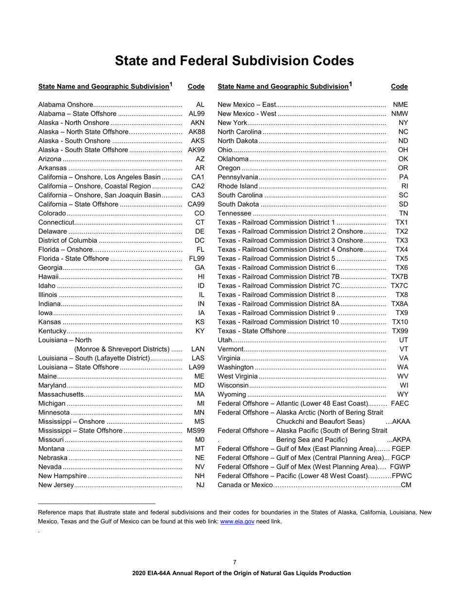 Instructions for Form EIA-64A Annual Report of the Origin of Natural Gas Liquids Production, Page 7