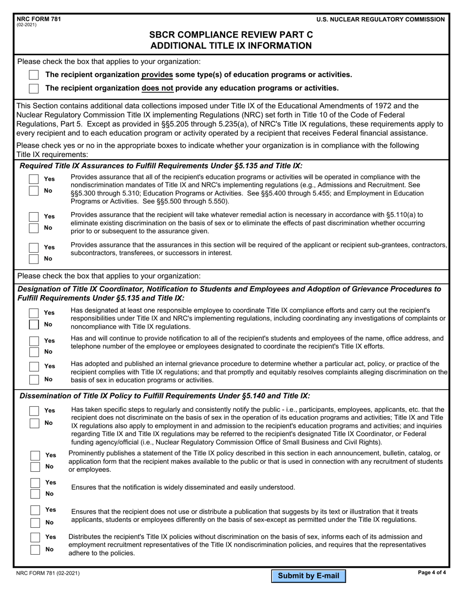 NRC Form 781 Sbcr Compliance Review, Page 4