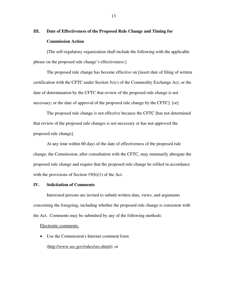 SEC Form 2450 (19B-7) Proposed Rule Change by Self-regulatory Organization, Page 15