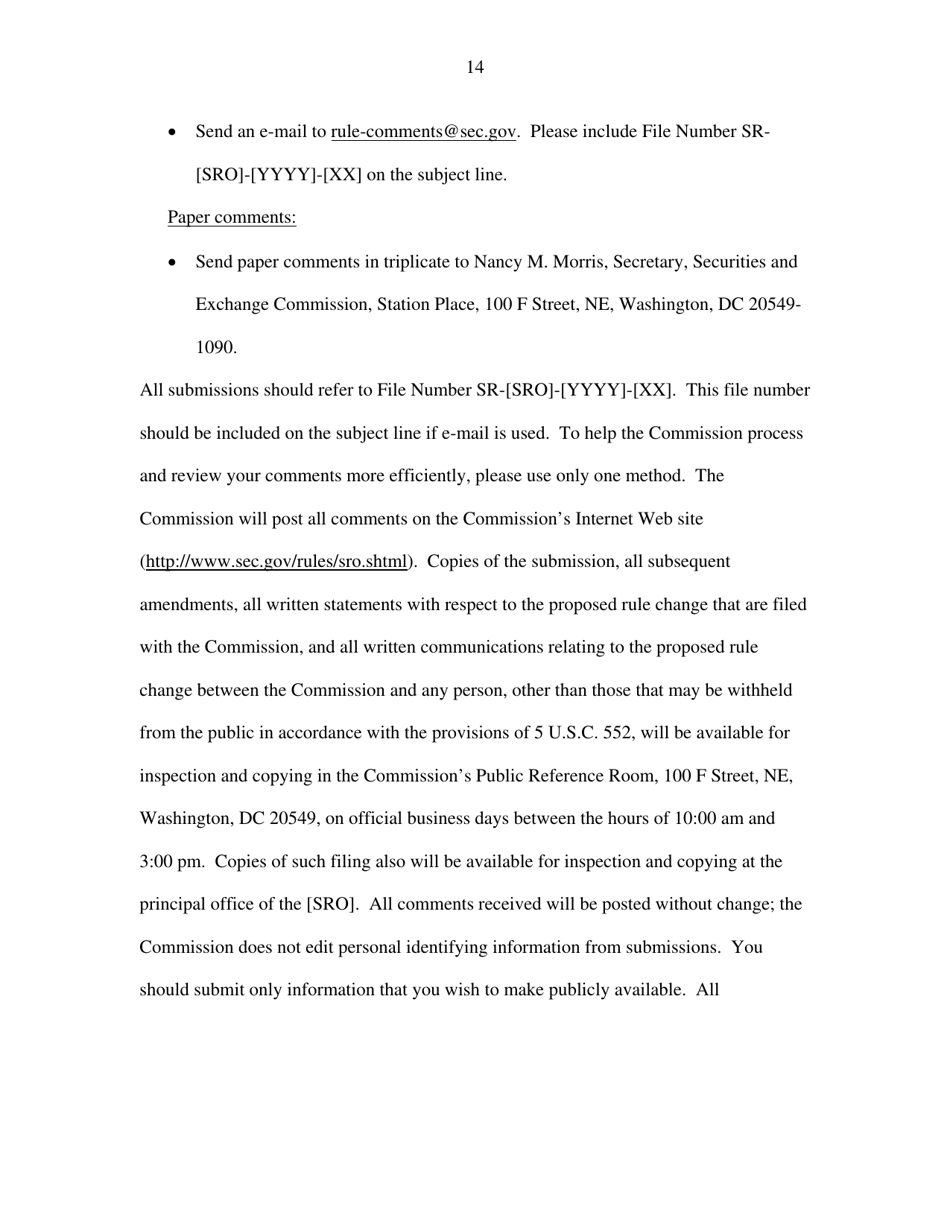 SEC Form 2450 (19B-7) Proposed Rule Change by Self-regulatory Organization, Page 16