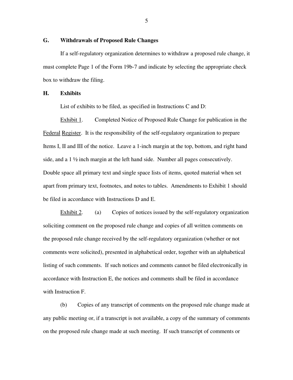 SEC Form 2450 (19B-7) Proposed Rule Change by Self-regulatory Organization, Page 7