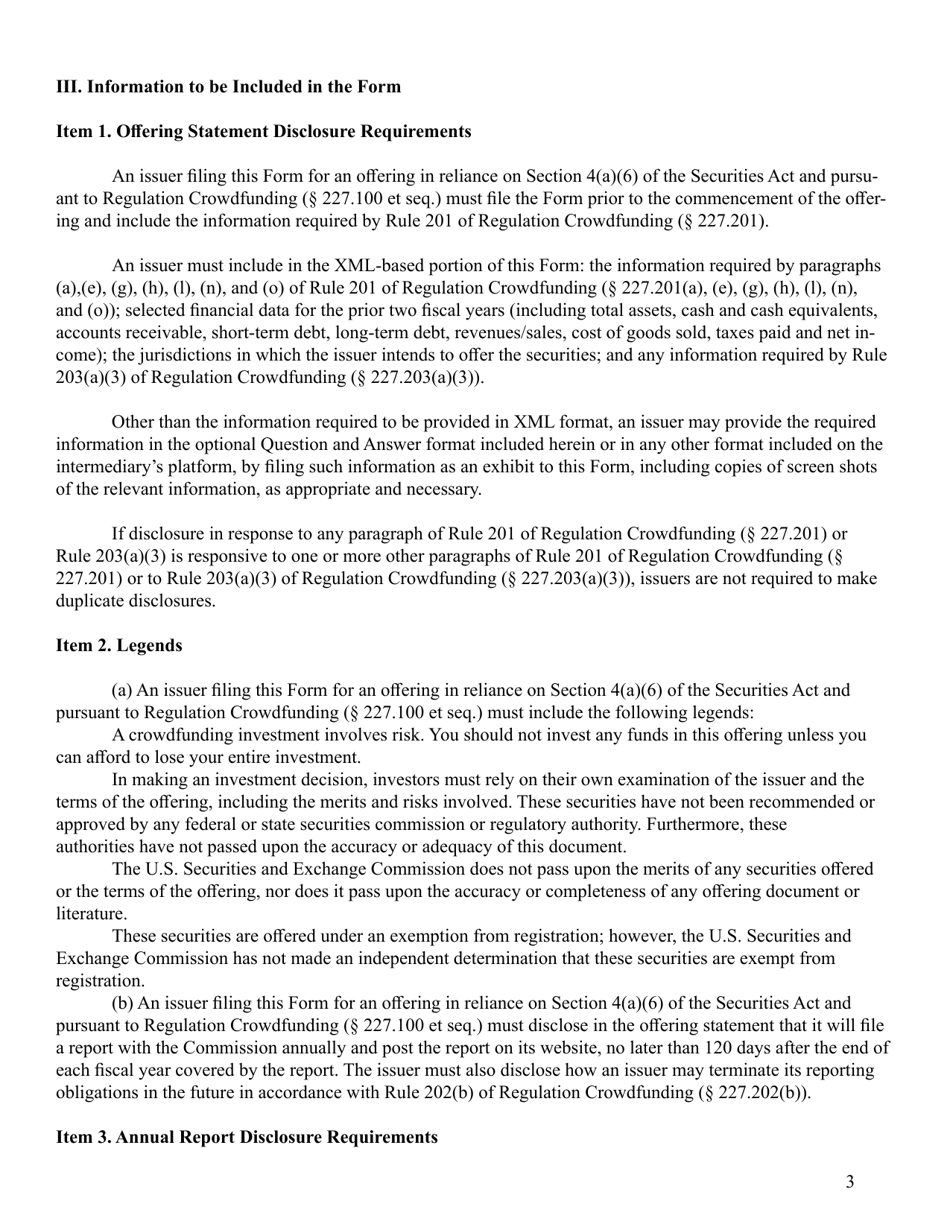 SEC Form 2930 (C) Form Under the Securities Act of 1933, Page 3