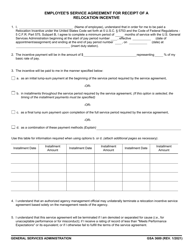 GSA Form 3689 Employee&#039;s Service Agreement for Receipt of a Relocation Incentive