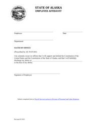 Document preview: Employee Affidavit - Alaska