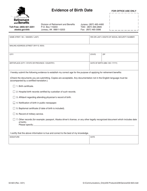 Form 02-823  Printable Pdf
