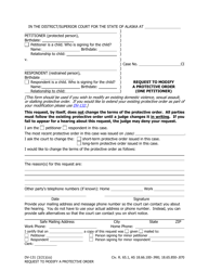 Document preview: Form DV-131 Request to Modify a Protective Order (One Petitioner) - Alaska