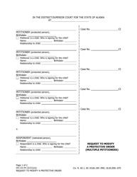 Form DV-131 Request to Modify Protective Order (Multiple Petitioners) - Alaska