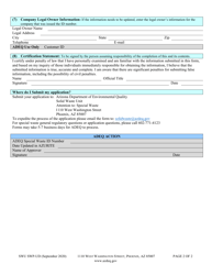 Form SWU SWP-UDI Special Waste Id Number Information Update Form - Arizona, Page 3