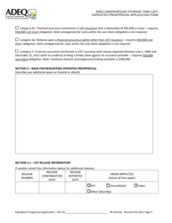 Adeq Underground Storage Tank (Ust) Expedited Preapproval Application Form - Arizona, Page 3