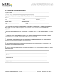 Adeq Underground Storage Tank (Ust) Expedited Preapproval Application Form - Arizona, Page 9