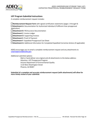Adeq Underground Storage Tank (Ust) Expedited Preapproval Reimbursement Request Form - Arizona, Page 10