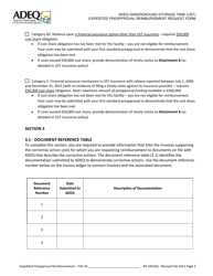 Adeq Underground Storage Tank (Ust) Expedited Preapproval Reimbursement Request Form - Arizona, Page 3