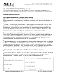 Adeq Underground Storage Tank (Ust) Expedited Preapproval Reimbursement Request Form - Arizona, Page 7