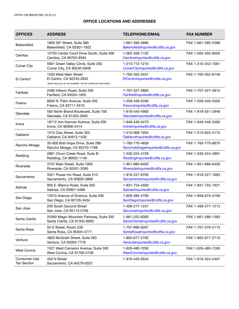 Form CDTFA-106 Vehicle / Vessel Use Tax Clearance Request - California, Page 3