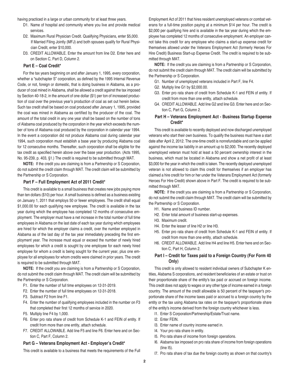 Download Instructions for Form 40, 40NR Addendum OC Other Available