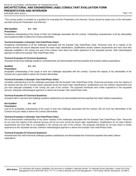 Form ADM-2028A Architectural and Engineering (A&amp;e) Consultant Evaluation Form Presentation and Interview - California