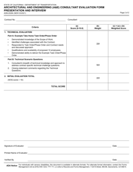 Form ADM-2028A Architectural and Engineering (A&amp;e) Consultant Evaluation Form Presentation and Interview - California, Page 2
