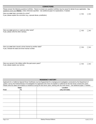 Form CHP295 Special Certificate Application - California, Page 3