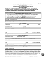 Form DBPR COSMO1 Application for Initial License Based on Florida Education - Florida, Page 5